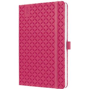 Sigel agenda 2024 - Jolie Flair - A5 - hardcover - 7 dagen / 2 pagina's - fuchsia pink - SI-J4105