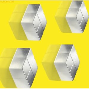 Sigel magneten - 20x10x20mm - C10 extra sterk - zilver - 4 stuks - SI-BA705