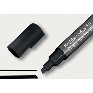 SIGEL BA180 vloeibare krijtmarker, 50, afwasbaar, afgeschuinde punt, breedte 1-5 mm, zwart