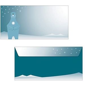 SIGEL DU259 kerstenveloppen ""Polar Bear with Candle"", met rubber, DL, 25 stuks