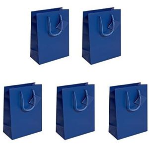 SIGEL GT504/5 middelgrote papieren cadeautasjes - ultramarijnblauw mat - 23 x 17 cm - 5-delige set