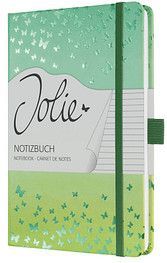 Sigel Notizbuch Jolie Hardcover A5 Butterfly Confetti Lime liniert 80g