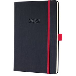 SIGEL C2208 weekkalender 2022 conceptum, hardcover, 14,8 x 21,3 cm, zwart en rood