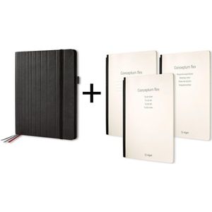 Sigel Business Organiser Conceptum flex Set A4 Kunstleder schwarz inkl
