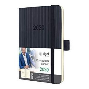 SIGEL C2025 Conceptum, weekplanner en notitieboek 2020, zachte omslag, 9,3 x 14 cm, zwart