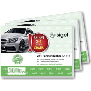 Sigel Fahrtenbuch A6 40 Blatt für Pkw 3 Stück