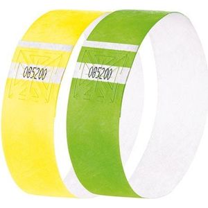 Sigel super soft evenementenbandjes | geel en groen | 120 stuks