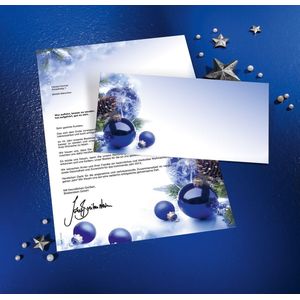 SIGEL - Blue Harmony - Kerstbriefpapier - Wit en Blauw - 21 x 29,7 cm - 100 Vellen - 90 g/m²