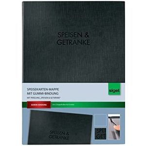 5 x Sigel Speisekarten-Mappe mit Gummi-Bindung A5 Blindprägung 4 Hülle