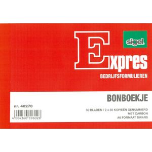 Sigel Expres Kas- en kwitantieformulieren Bonboekje, A6, 3x50 vel