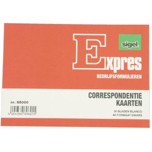 Sigel - correspondentiekaarten - Expres - A6 - 200 grams wit karton - 50 stuks - SI-85000