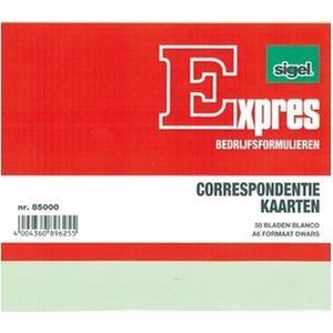 Sigel - correspondentiekaarten - Expres - A6 - 200 grams wit karton - 50 stuks - SI-85000