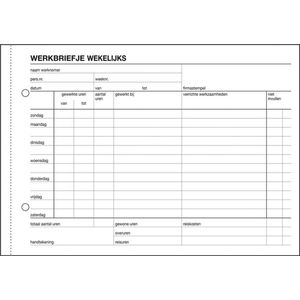 Sigel Expres werkbriefje | wekelijks | A5 | 50 vel | 2-gaats