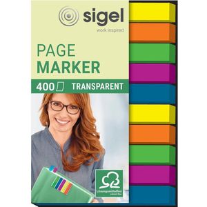 sigel transparente Haftmarker - 6 x 50mm - 400 Blatt