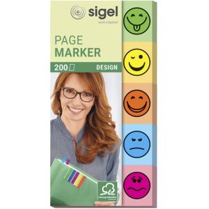 SIGEL DESIGN Haftmarker farbsortiert "Smiley" 5x 40 Streifen