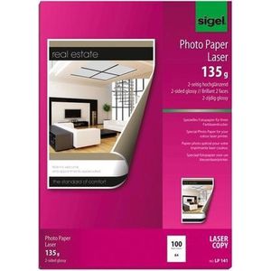 Sigel fotopapier - A4 - hoogwit glans - 135 grams - 100 vel - laserprinter - SI-LP141