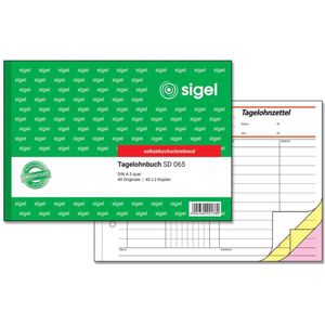 Sigel Formularbuch Tagelohnbuch A5 quer selbstdurchschreibend VE=3x40