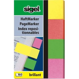 Sigel indexeringsstrookjes - 20x50 mm - 4 kleuren - papier - index tabs - SI-HN630