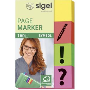 Sigel Haftmarker Symbol 50x80mm sortiert VE=4 Blöcke a 40 Blatt Stück