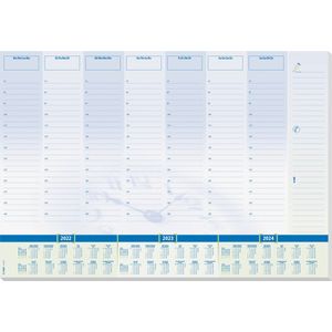 Bureauonderlegger Sigel Time 59,5x41cm, 80 grams papier, 30 vel, 3-jaars kalender. Kalender 2023/24/25.