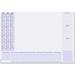 Sigel - Bureauonderlegger 59,5x41cm 30 Vel met Weekindeling Techniek. SI-HO355