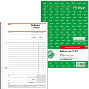 Sigel SD131 Fakures met consecutive Numbering 1st en 2e bedrukte vellen, niet-carbon duplicating pads, A 5 2 x 50 BL
