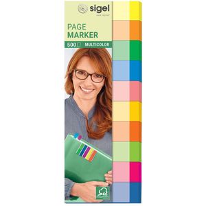 SIGEL MULTICOLOR Haftmarker farbsortiert 10x 50 Streifen