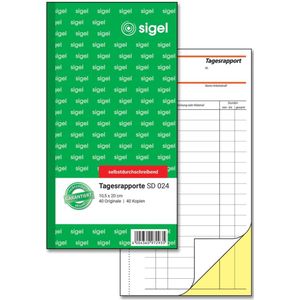 5 x Sigel Formularbuch Tagesrapport 10,5x20cm selbstdurchschreibend VE
