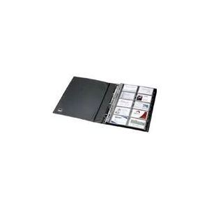 Visitenkarten-Ringbuch zweireihig A4 schwarz matt Register A-Z f&#252;r 400 Karten 90x58