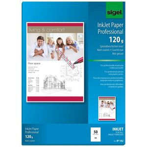 Sigel - IP182 - Inkjet Papier - A4 - 50 Vellen - Wit - 120 g - Mat