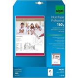 Inkjetpapier Sigel A4 160gr - hoogwit 25 vel speciale coatin
