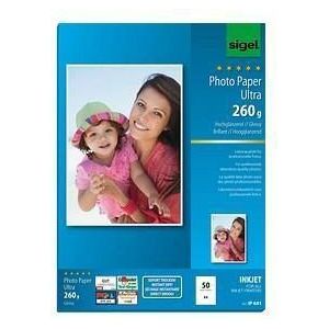 SIGEL - IP641 - Fotopapier - Hoogglanzend - DIN A4 - 50 vellen - 260 g/m²
