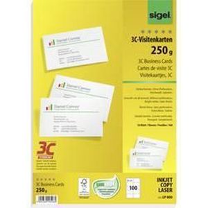 Visitenkarten Inkjet Laser Kopier 3C 250g wei&#223; VE=100 St&#252;ck