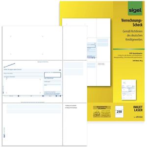 Sigel Formular Euro-Verrechnungsscheck A4 VE=250 Blatt