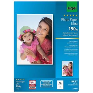 Sigel inkjet fotopapier - Ultra - A4 hoogglans - 190 grams - 50 vel - SI-IP639