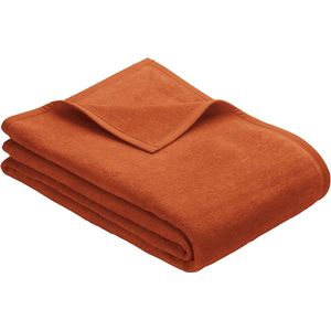 Ibena - Messina - Plaid - Oranje - 150 x 200 cm - Met Veloursband-Einfassung