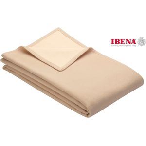 Ibena - Stockholm - Wollen Deken - Beige/Wolwit - 100% Katoen, GOTS Gecertificeerd, Machinewasbaar