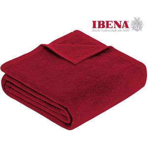 Plaid Ibena Porto Donkerrood-180 x 220 cm