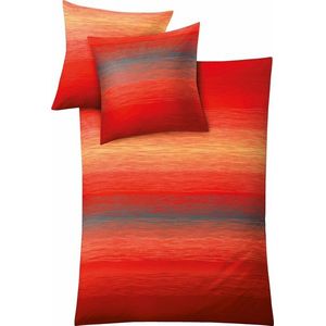 Kleine Wolke Chicago Mako-satijnen beddengoed rood 135 cm x 200 cm