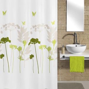 Spirella Milano douchegordijn met pareleffect, textiel/polyester, 180 x 200 cm, wit/zilver/grijs