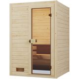 weka Sauna "Massivholzsauna VALIDA 1", Blockbohlen, moderne Ganzglastür