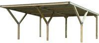 weka Doppelcarport, Holz, 276 cm, braun