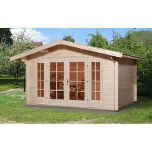 Weka Tuinhuis Met Luifel 137 Gr2 380x380cm | Tuinhuizen