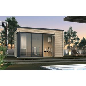 Cubilis - Blokhut - Glazen Front - Hout - 380x380 cm