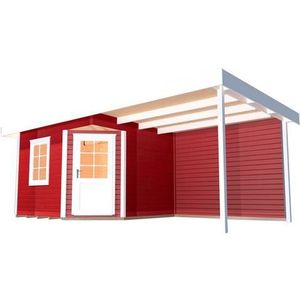 Weka - Tuinhuis Design 213B - Blokhut - Rood - Massief Hout