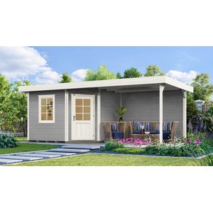 Weka - Tuinhuis Design 213B - Blokhut - Grijs - Massief Hout