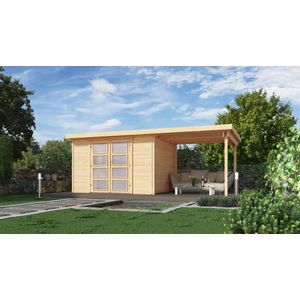 Weka Tuinhuis Met Overkapping 321 Type B Gr1 194x428cm | Tuinhuizen