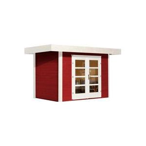 Weka Tuinhuis Met Luifel 126+ Gr3 Rood 295x300cm