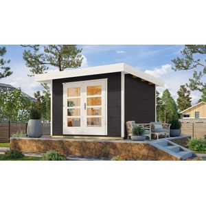 Weka Tuinhuis Met Luifel 126+ Gr3 Antraciet 300x295cm
