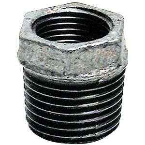 Sanitop-Wingenroth 13187 2 gietijzeren verloopstuk nr. 241, binnendraad, verzinkt, 1 1/2 inch AG x 1 inch IG, 2 x 1